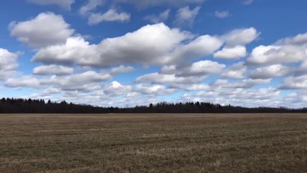 Jarní pole a mraky Timelapse. — Stock video