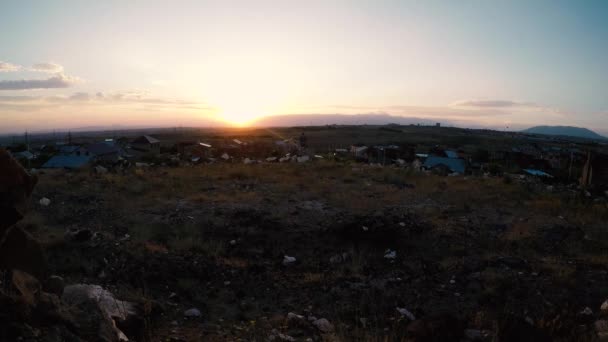 Zachód słońca w pobliżu Erywań, Armenia timelapse wideo. — Wideo stockowe