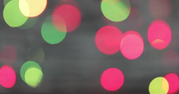 Bokeh background. Blinking Garland Multi colorido abstrato desfocado fundo — Vídeo de Stock