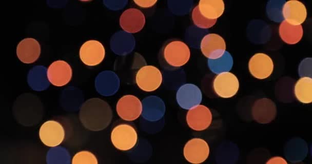 Bokeh background. Blinking Garland Multi colorido abstrato desfocado fundo — Vídeo de Stock