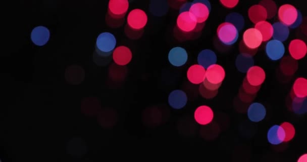 Bokeh background. Blinking Garland Multi colorido abstrato desfocado fundo — Vídeo de Stock