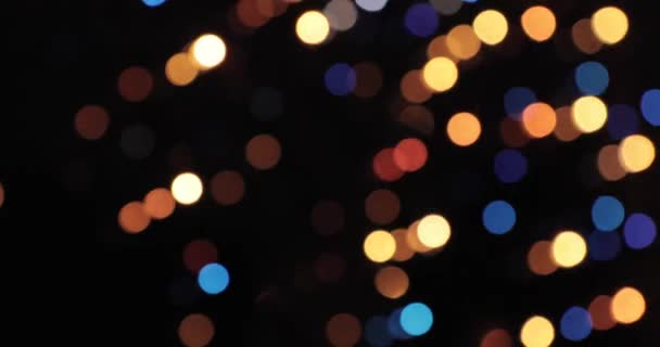 Bokeh background. Blinking Garland Multi colorido abstrato desfocado fundo — Vídeo de Stock