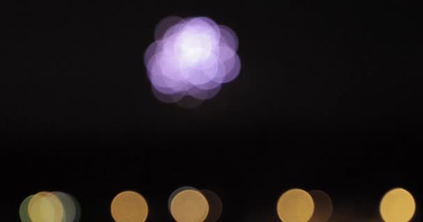 Vuurwerk bokeh abstracte onscherpe achtergrond — Stockvideo