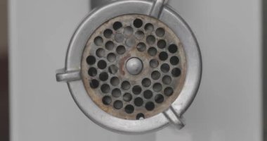 dönen et kıyma makinesi yakın çekim