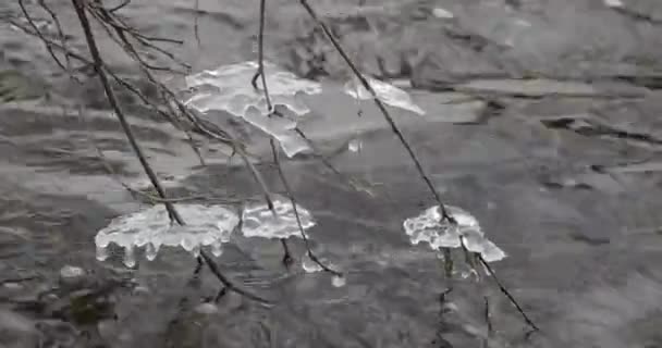 Hielo en el río durante el día — Vídeos de Stock