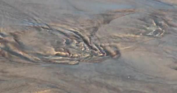 Water flows through the sand leaving beautiful patterns — Stock Video