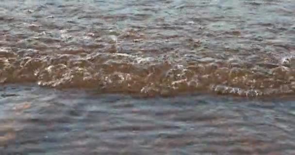 Vloed van de zee in de avond — Stockvideo