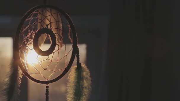 Talisman dream catcher closeup — Stock video