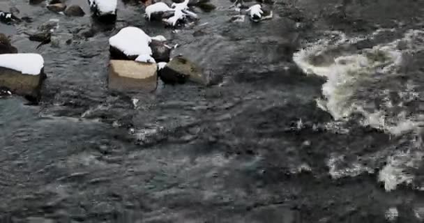 Тхау і річковий рух навесні — стокове відео