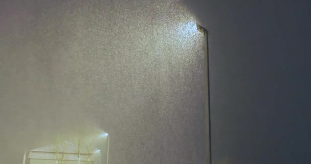 Iluminar la caída como grandes copos de nieve — Vídeos de Stock