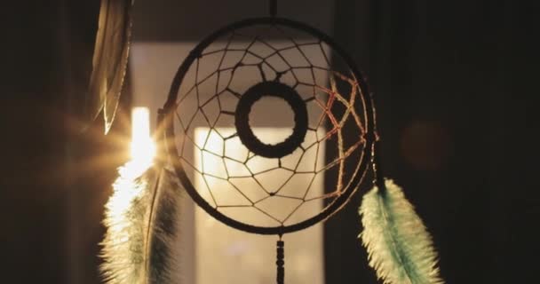 Grote mascotte dream catcher close-up video 4k — Stockvideo