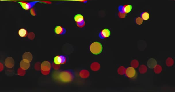 Verkeer kleurrijke bokeh verschillende kleuren — Stockvideo