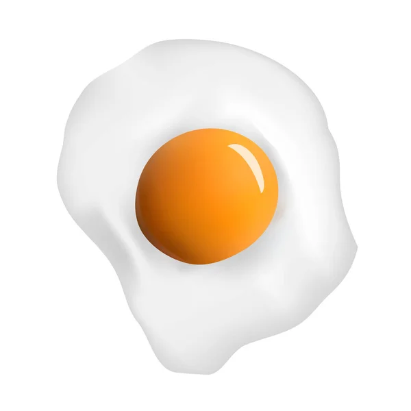 Wektor smażone jajko na białym, izolowanym tle — Wektor stockowy