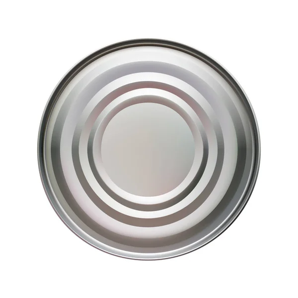 Round tin can top view vector illustration on a white isolated background — 图库矢量图片