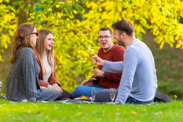 Group of young friends joking and laughing — Stock Photo, Image