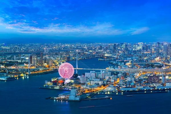 Osaka bay i skymningen — Stockfoto