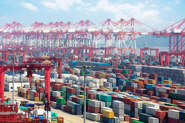 Industrial port with containers — Stock Photo, Image