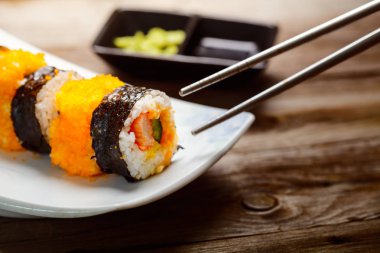 Closeup lezzetli suşi