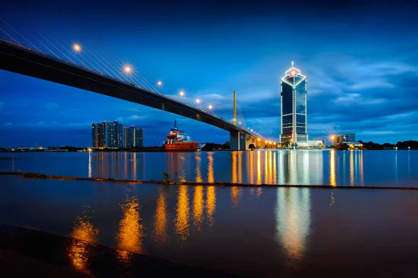Rama 9 brug Chaopraya rivier — Stockfoto