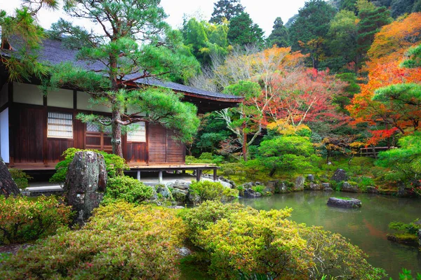 Japán kert, Ginkakuji a templomban — Stock Fotó