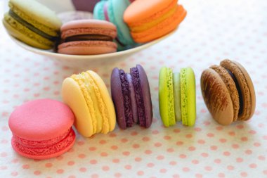 Portre renkli macarons