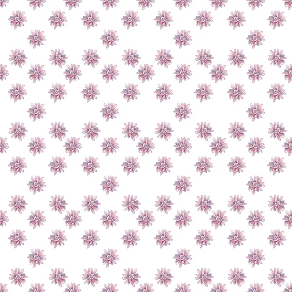 このモダンなピンクとパープルの花柄は、パステルカラーで繰り返し花の背景デザインを特徴としています。結婚式、お祝い、招待のためのカラフルなイラストを水彩蓮とサボテンの花 — ストック写真