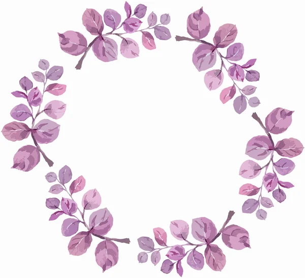 Convite. Casamento ou cartão de aniversário. Moldura floral. Fundo aquarela com mola rosa flores vermelhas e azuis e folhas verdes. Estilo Boho. Beleza isolado bouqet círculo quadro fundo — Vetor de Stock