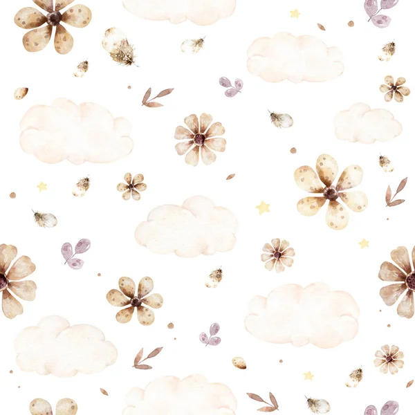 Nahtloses Blumenmuster Frühlingshafte Sommerkulisse Handgezeichnete Oberflächenmuster Mit Blumen Garten Nahtlose — Stockfoto