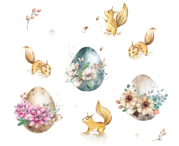Realistisches Eiermuster Auf Weißem Hintergrund Handgezeichnete Aquarell Eier — Stockfoto