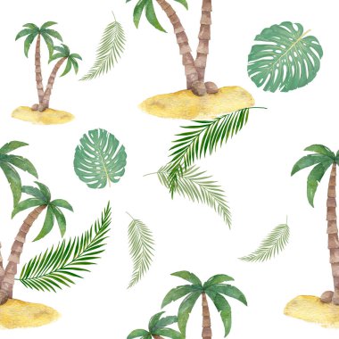 Tropikal bitkiler ve şapkalı flamingolarla kusursuz bir Noel deseni