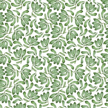 Beyaz arkaplanda yeşil muz deseni tasarımı