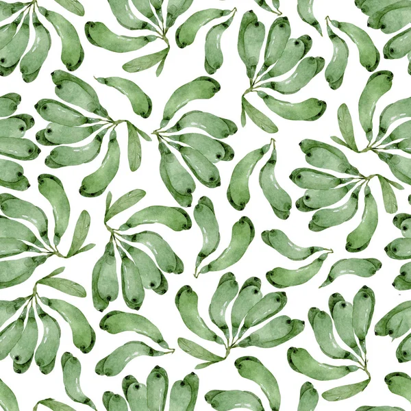 Beyaz Arkaplanda Yeşil Muz Deseni Tasarımı — Stok fotoğraf