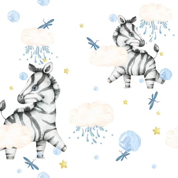 Bebê Bonito Zebra Cartoon Illstration — Fotografia de Stock
