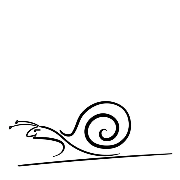 Чорно-білий витончений равлик витягнутий в русі — стокове фото