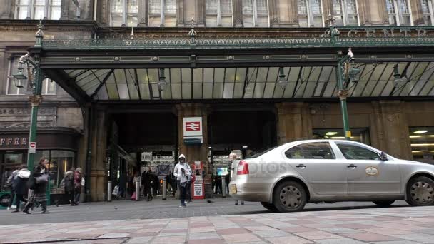 Ingresso della stazione centrale di Glasgow — Video Stock