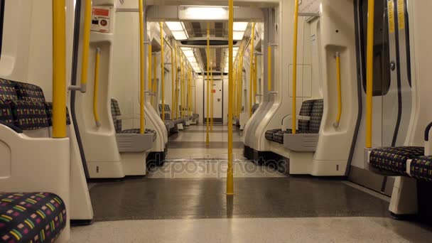 Inside empty tube or underground carriage — Stock Video