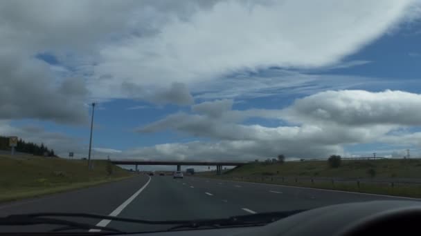 Driving motorway car dashboard — Stock Video