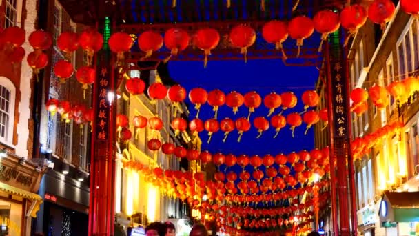 Londres Angleterre Royaume Uni Avril 2017 Des Lanternes Chinoises Rouges — Video