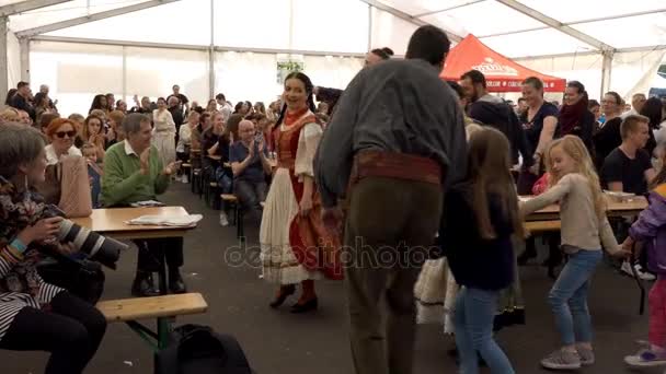 Manchester England Reino Unido Maio 2017 Dançarinos Tradicionais Húngaros Envolvem — Vídeo de Stock