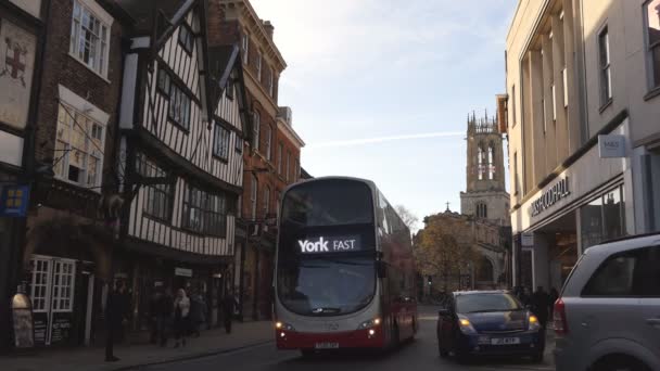 York Ngiltere Birleşik Krallık Kasım 2017 Eski Ngilizce York Şehir — Stok video