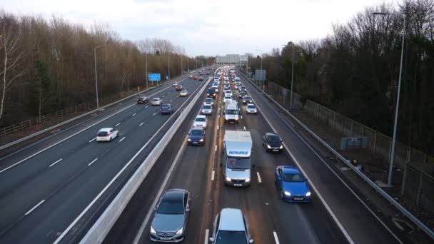 Manchester Engeland Verenigd Koninkrijk Februari 2018 Hoge Hoekmening Van Auto — Stockvideo