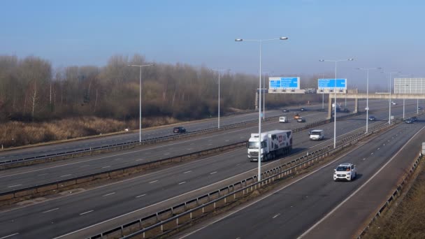 Manchester Inglândia Reino Unido Março 2018 Vista Alto Ângulo Transporte — Vídeo de Stock