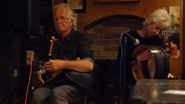 Killorglin County Kerry Irland Sierpień 2019 Irlandzka Para Muzyczna Występująca — Wideo stockowe