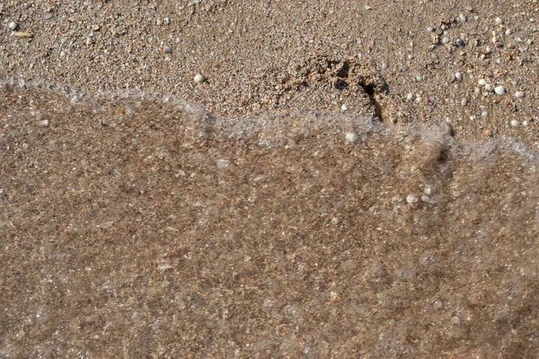 Рисунок Сердца Песчаном Берегу Моря — стоковое фото