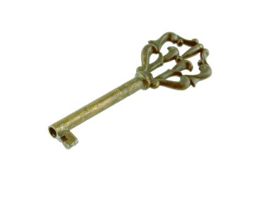 Eski stil retro dolap kapı anahtar beyaz bir arka plan üzerinde izole