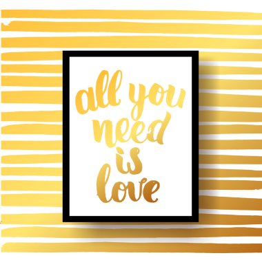 Tek ihtiyacın sevgidir poster yazı