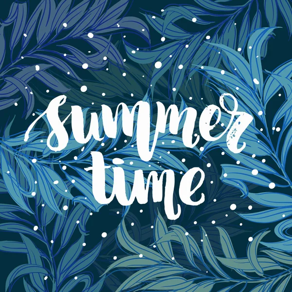 Tempo de verão lettering cartaz —  Vetores de Stock