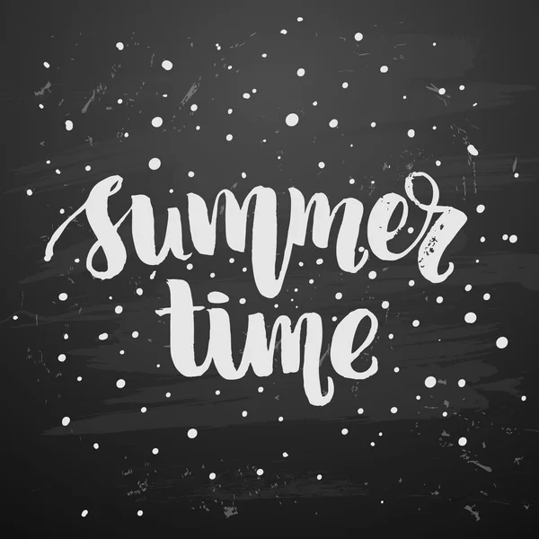 Tempo de verão lettering cartaz — Vetor de Stock