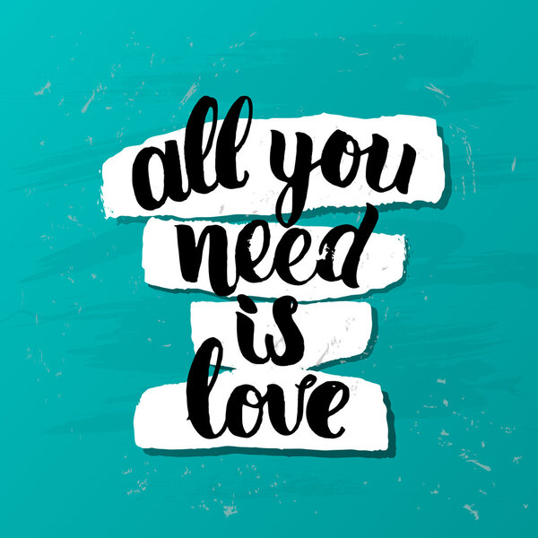 all you need is love lettering poster