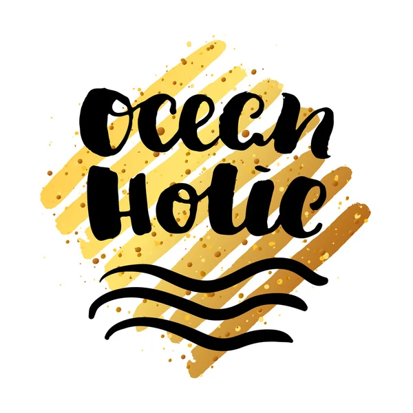 Okyanus holic trendy yazı poster — Stok Vektör
